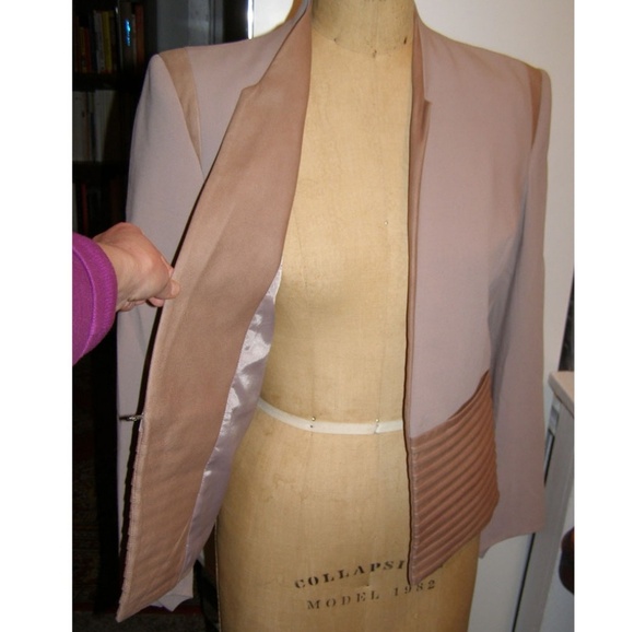 NWT $793 HELMUT LANG blazer sz 6 w/leather detail - Picture 4 of 8